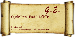 Györe Emilián névjegykártya